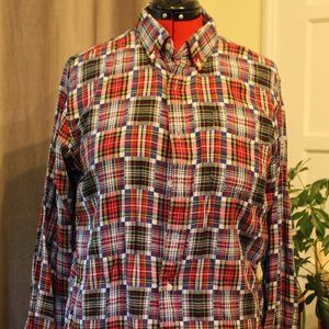 Tommy Hilfiger Button Down dress shirt Madras L
